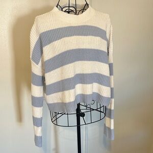 Sincerely Jules Blue and White Striped Sweater Oversized Size M